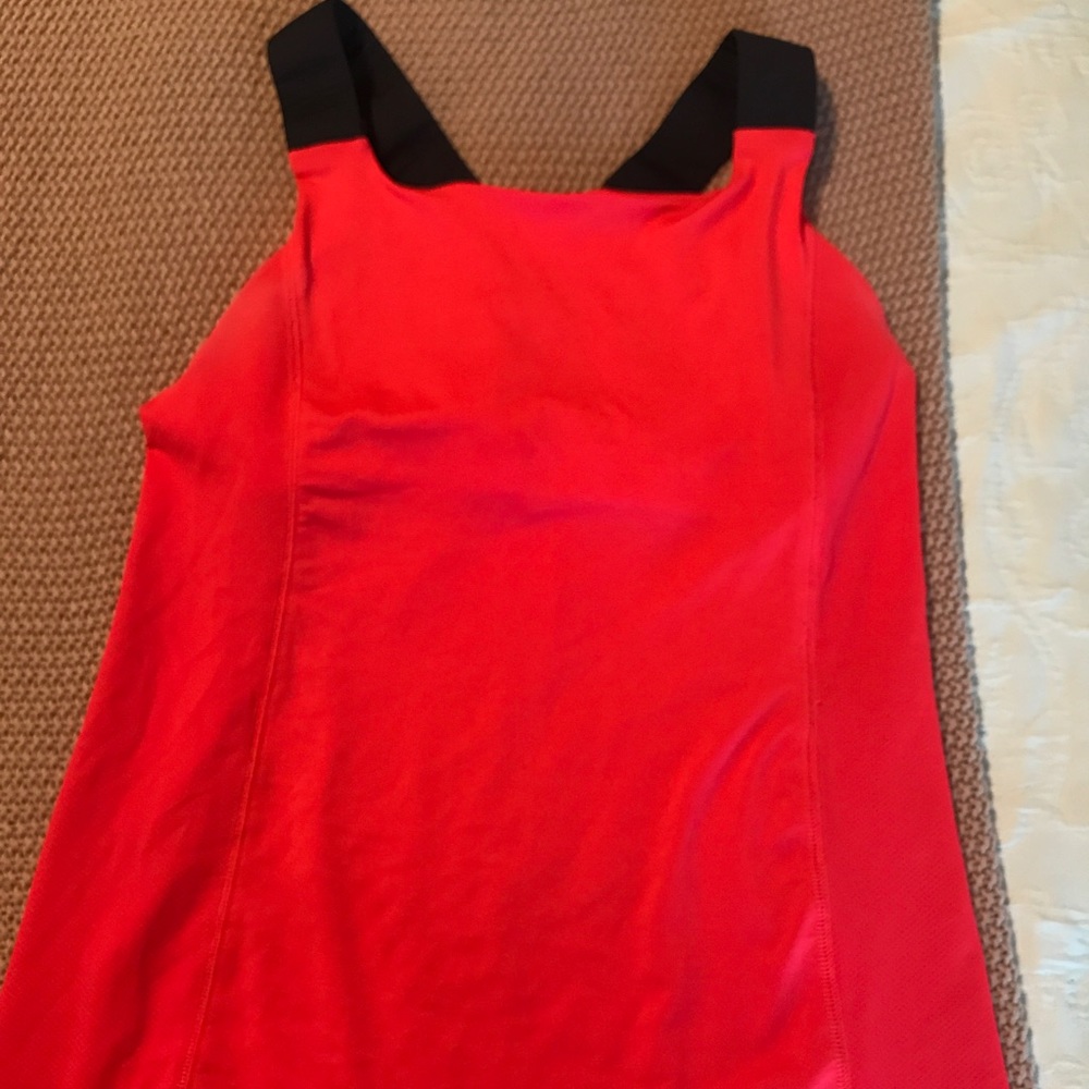 Orange red workout top